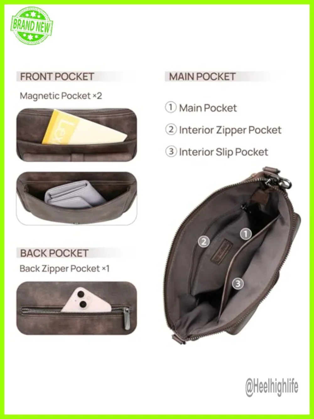 Medium Anti Theft Faux Leather Hobo Crossbody Bag with Safety Zipper